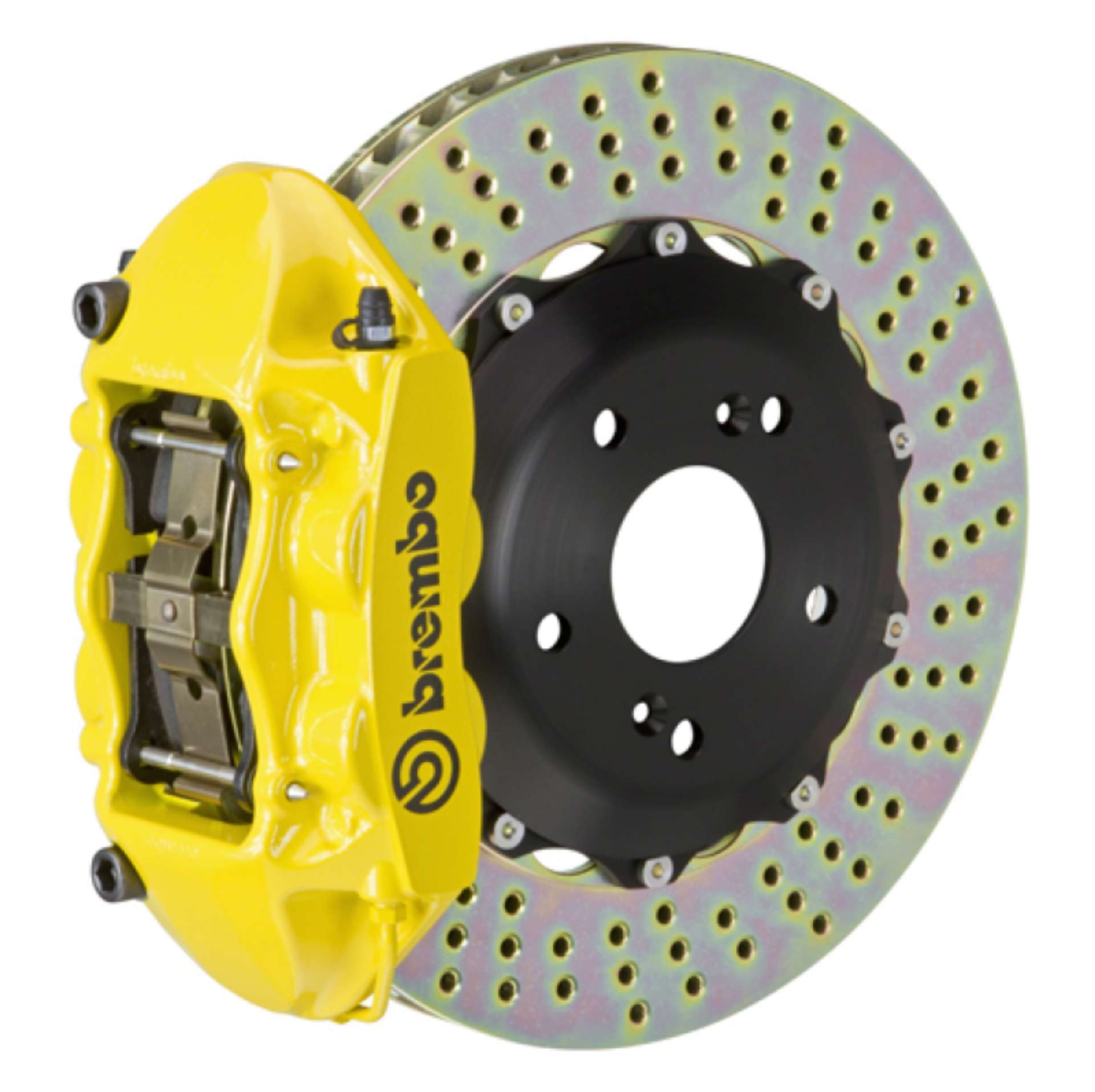 Picture of Brembo 16+ Miata MX-5 ND Front GT BBK 4 Piston Cast 328x28 2pc Rotor Drilled- Yellow