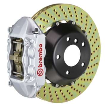 Picture of Brembo 95-99 M3 Front GT BBK 4 Piston Cast 365x29 2pc Rotor Drilled-Silver