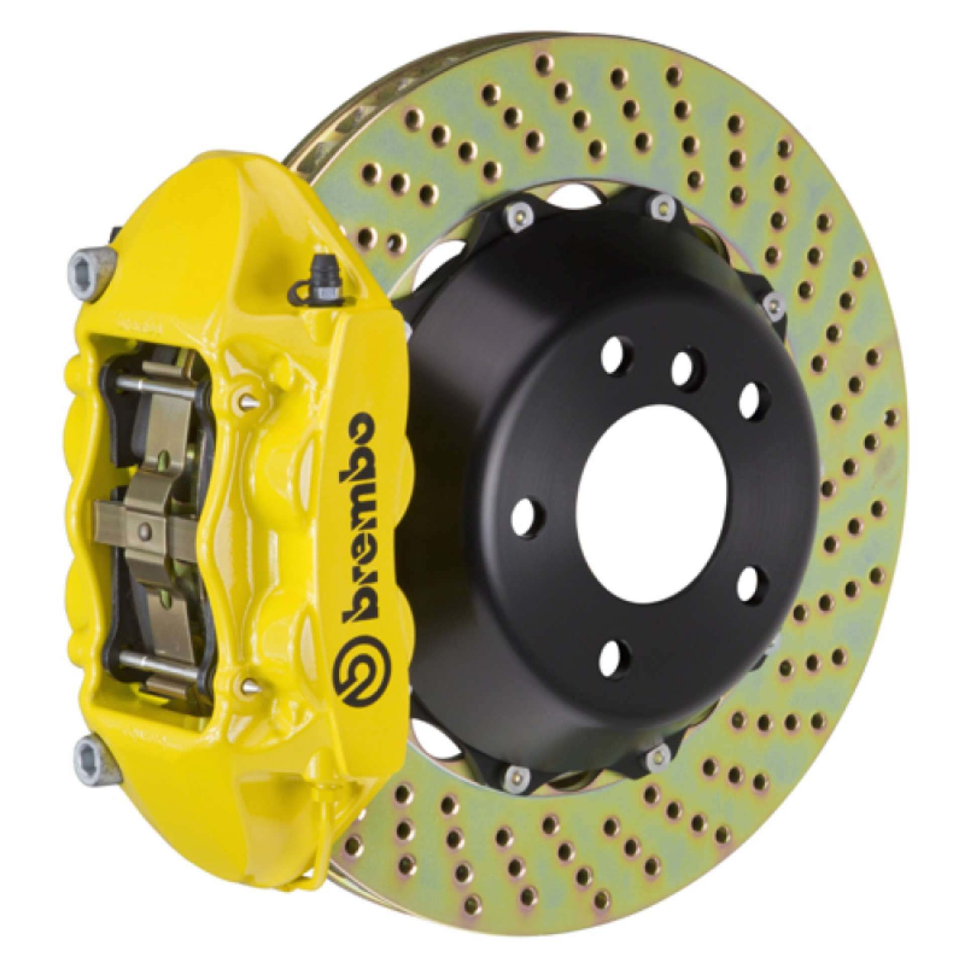 Picture of Brembo 95-99 M3 Front GT BBK 4 Piston Cast 365x29 2pc Rotor Drilled- Yellow