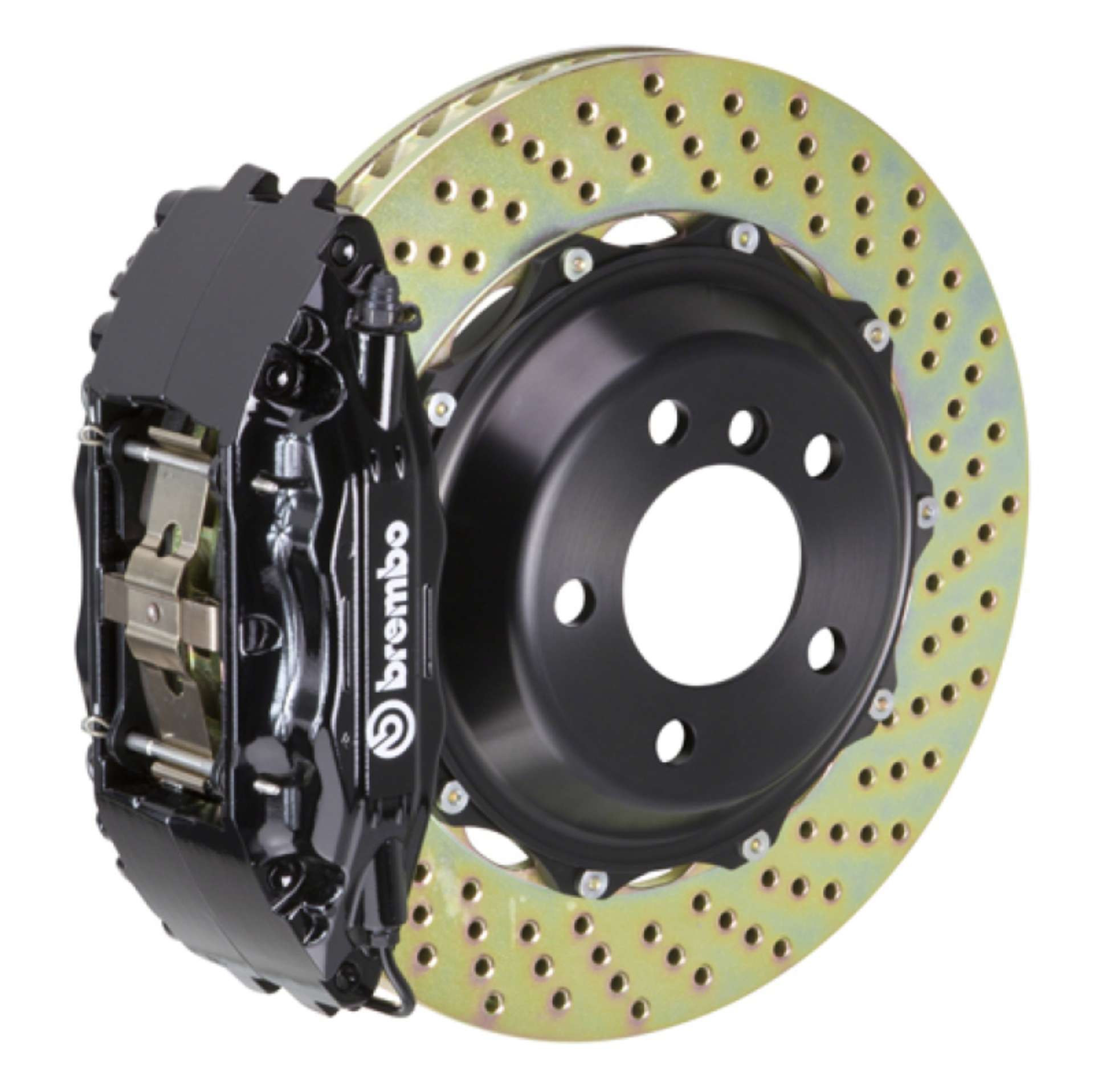 Picture of Brembo 95-98 993 C2-993 C4 Front GT BBK 4 Piston Cast 2pc 332x32 2pc Rotor Drilled-Black