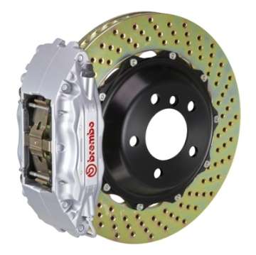 Picture of Brembo 95-98 993 C2-993 C4 Front GT BBK 4 Piston Cast 2pc 332x32 2pc Rotor Drilled-Silver