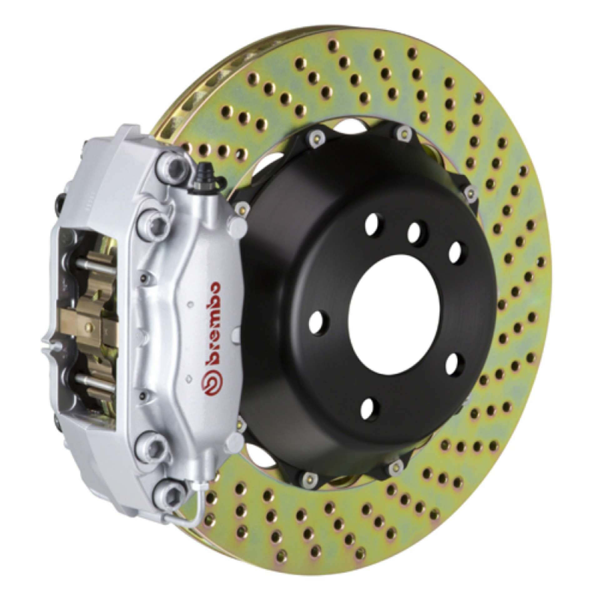 Picture of Brembo 12-16 FR-S-12-20 BRZ-17-20 86 Front GT BBK 4 Piston Cast 345x28 2pc Rotor Drilled-Silver