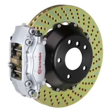 Picture of Brembo 01-06 M3 Rear GT BBK 4 Piston Cast 2pc 345x28 2pc Rotor Drilled-Silver