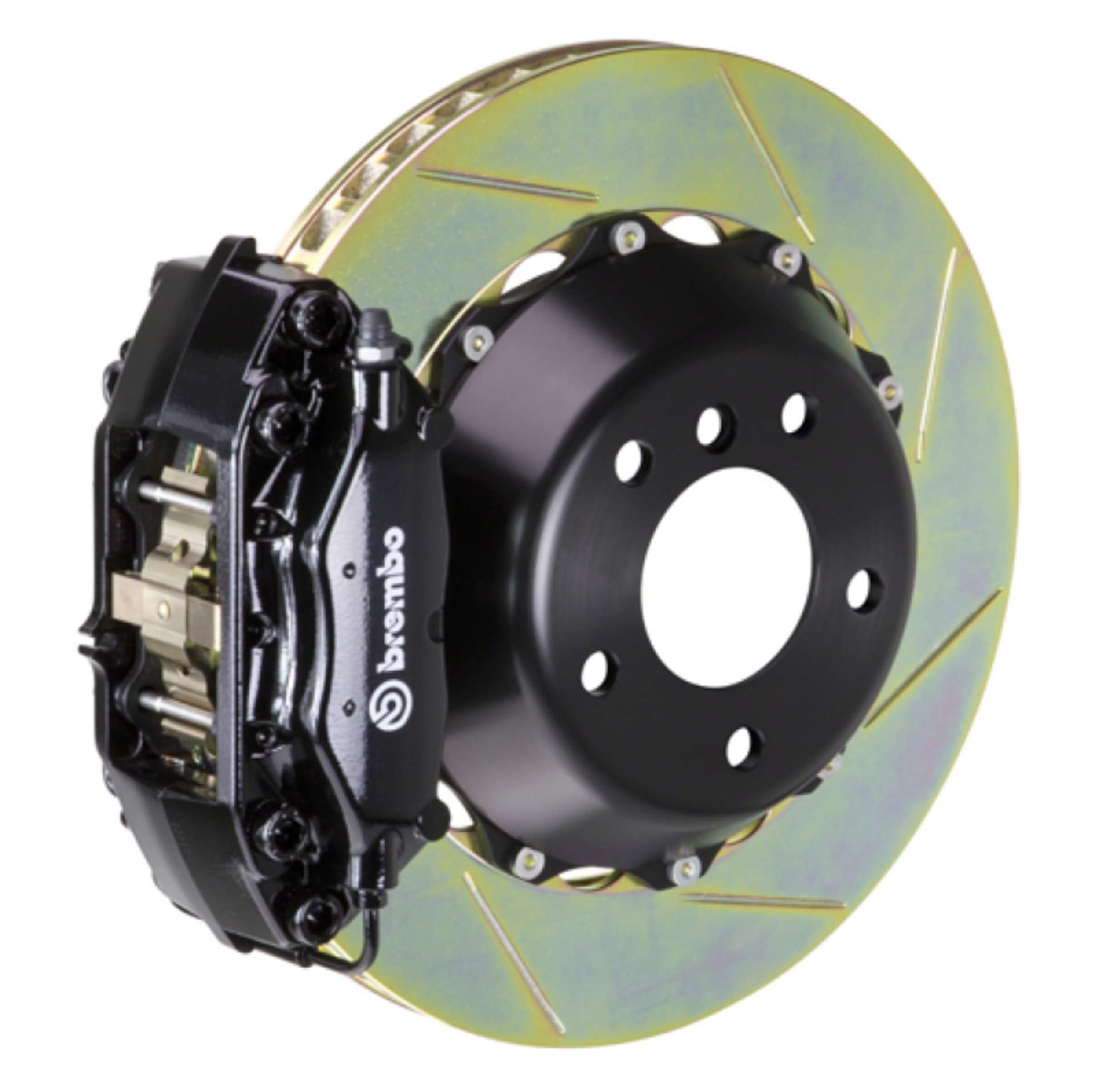 Picture of Brembo 99-04 996 Rear GT BBK 4 Piston Cast 2pc 345x28 2pc Rotor Slotted Type1-Black