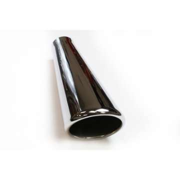 Picture of JBA 2in x 4in x 11in Rolled Stainless Steel Polished Chrome Trumpet Tip - Weld On