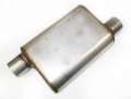 Picture of JBA Universal Chambered Style 304SS Muffler 13x9-75x4in 3in Inlet Diameter Offset-Offset