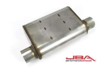 Picture of JBA Universal Chambered Style 304SS Muffler 13x9-75x4in 3in In-Out Dia Offset-Offset Same Side