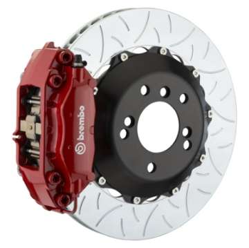 Picture of Brembo 99-05 330i Excl- xDrive Rr GT BBK 4 Pist Cast 2pc 345x28 2pc Rotor Slotted Type3-Red