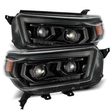 Picture of AlphaRex 10-13 Toyota 4Runner PRO-Series Proj Headlights Plank Style Alpha Blk w-Seq Signal-DRL