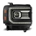 Picture of AlphaRex 14-18 GMC Sierra LUXX LED Proj Headlights Plank Style Black w-Activ Light-Seq Signal-DRL