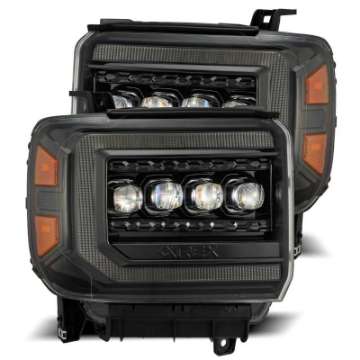 Picture of AlphaRex 14-18 GMC Sierra NOVA LED Proj Headlights Plnk Style Alpha Blk w-Activ Light-Seq Signal-DRL