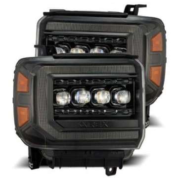 Picture of AlphaRex 14-18 GMC Sierra NOVA LED Proj Headlights Plnk Style Alpha Blk w-Activ Light-Seq Signal-DRL