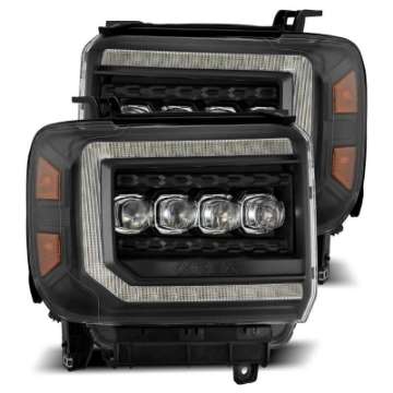 Picture of AlphaRex 14-18 GMC Sierra NOVA LED Proj Headlights Plank Style Black w-Activ Light-Seq Signal-DRL