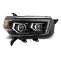 Picture of AlphaRex 10-13 Toyota 4Runner LUXX LED Proj Headlights Plank Style Black w-Seq Signal-DRL