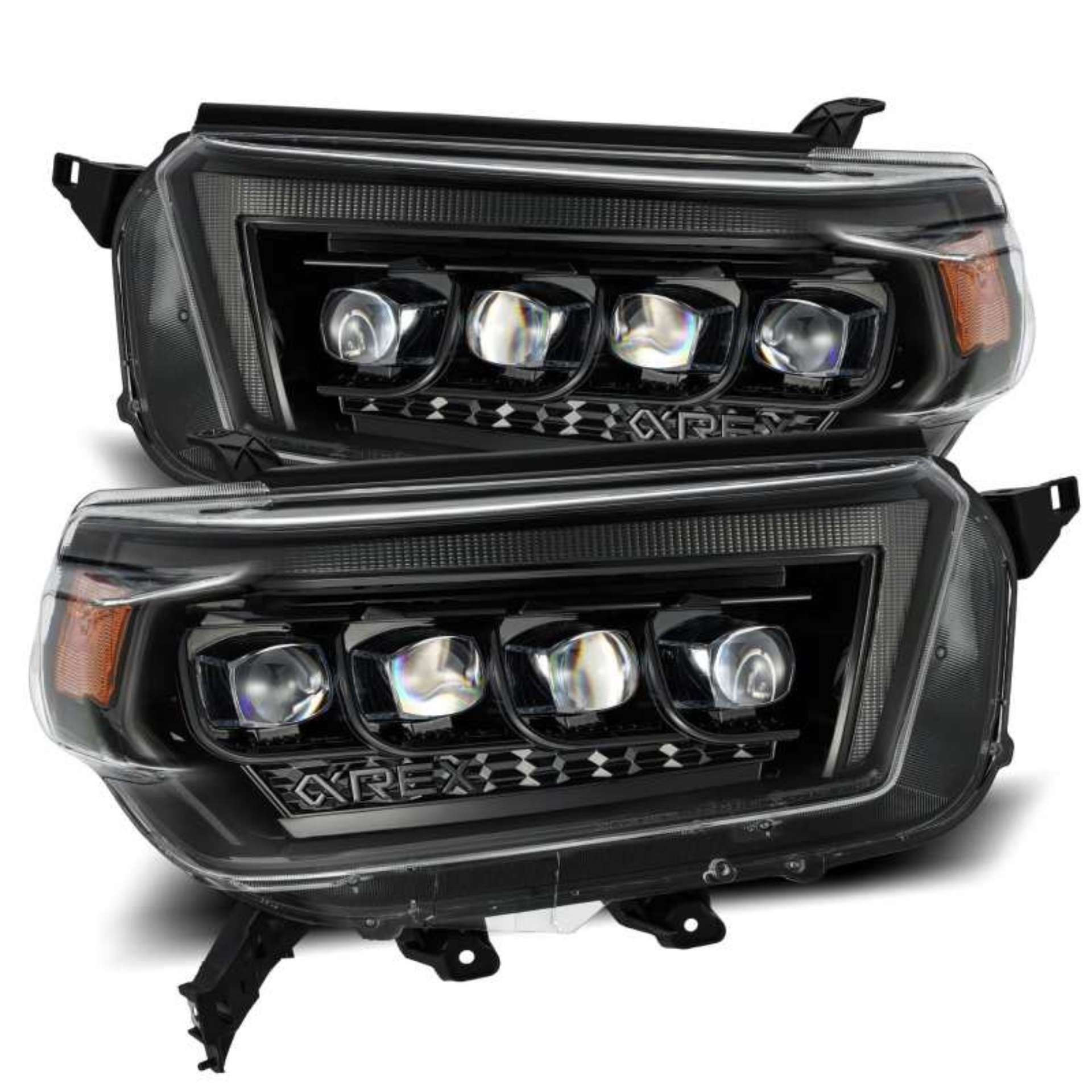 Picture of AlphaRex 10-13 Toyota 4Runner NOVA LED Proj Headlights Plank Style Alpha Black w-Seq Signal-DRL