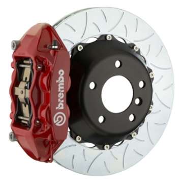 Picture of Brembo 01-06 BMW M3 Rear GT BBK 4 Piston Cast 345x28 2pc Rotor Slotted Type-3-Red