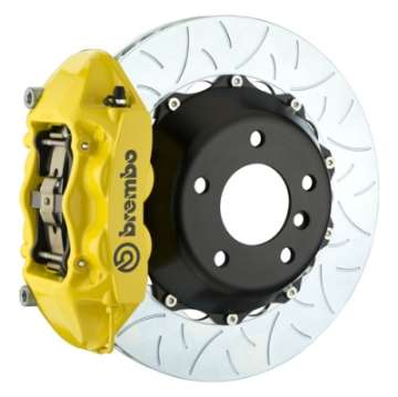 Picture of Brembo 90-05 NSX Rear GT BBK 4 Piston Cast 345x28 2pc Rotor Slotted Type-3- Yellow