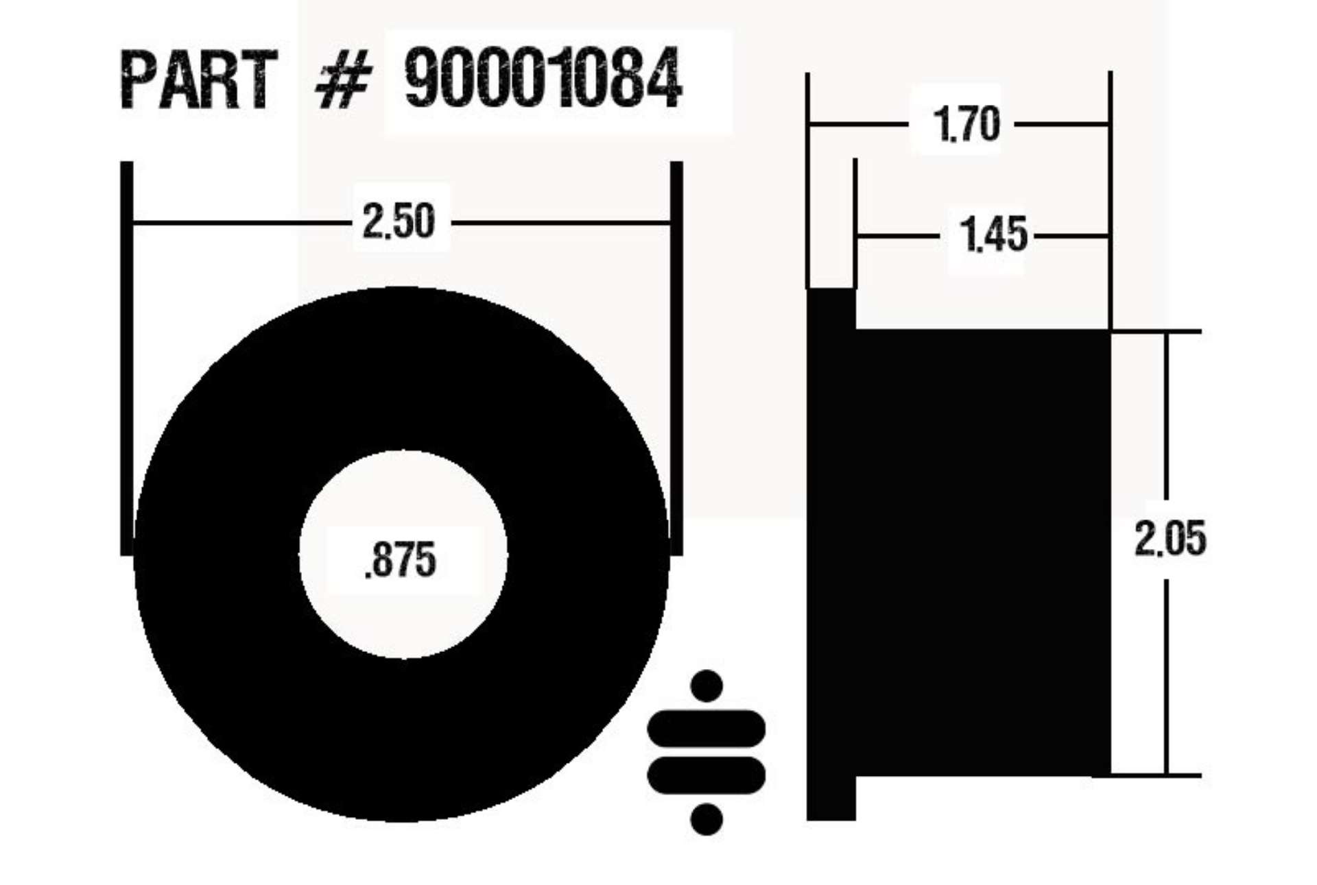 Picture of Ridetech 1-7in Wide Poly Bushing 7-8in ID