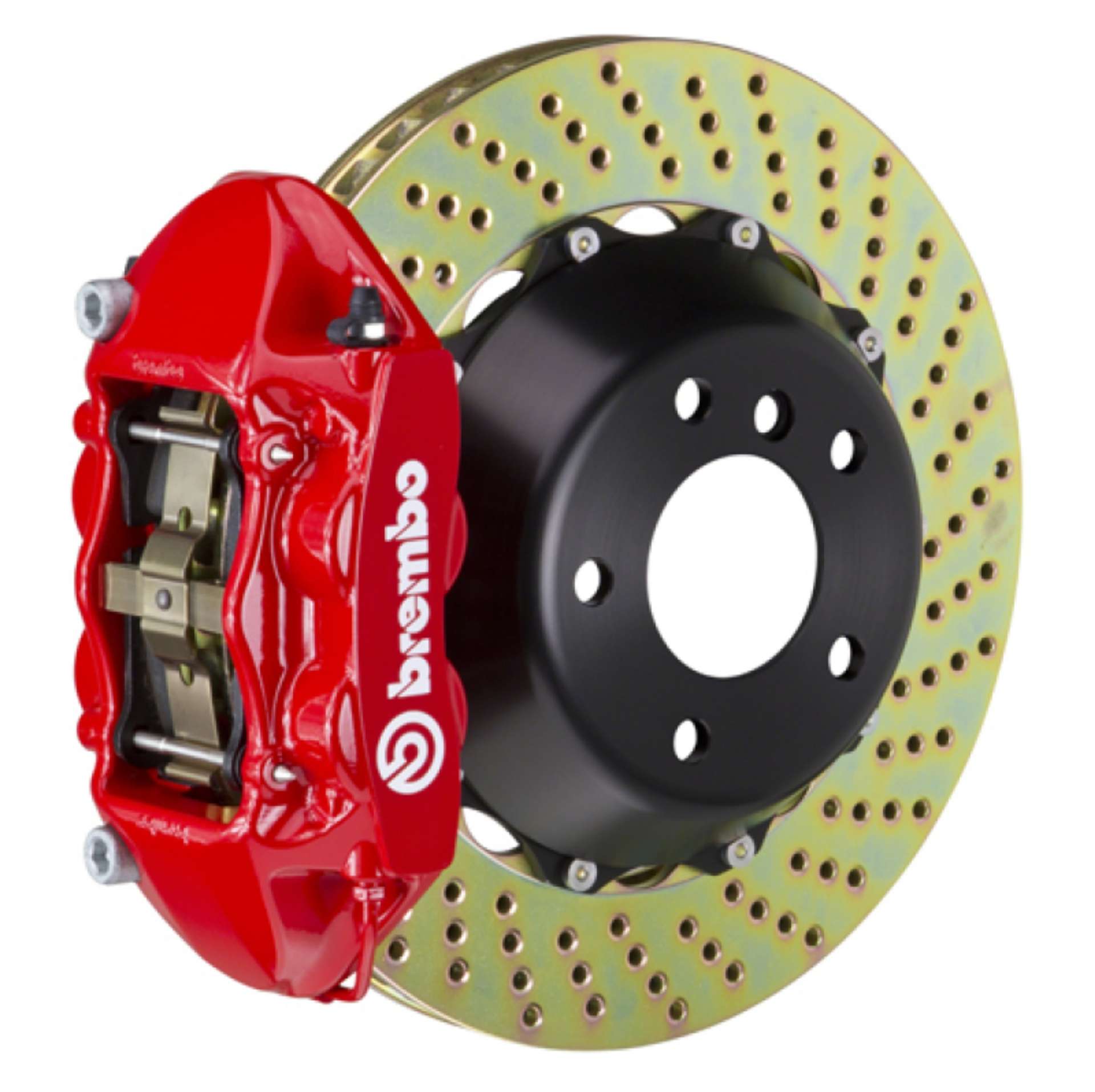 Picture of Brembo SS Rear GT BBK 4 Piston Cast 380x28 2pc Rotor Drilled-Red