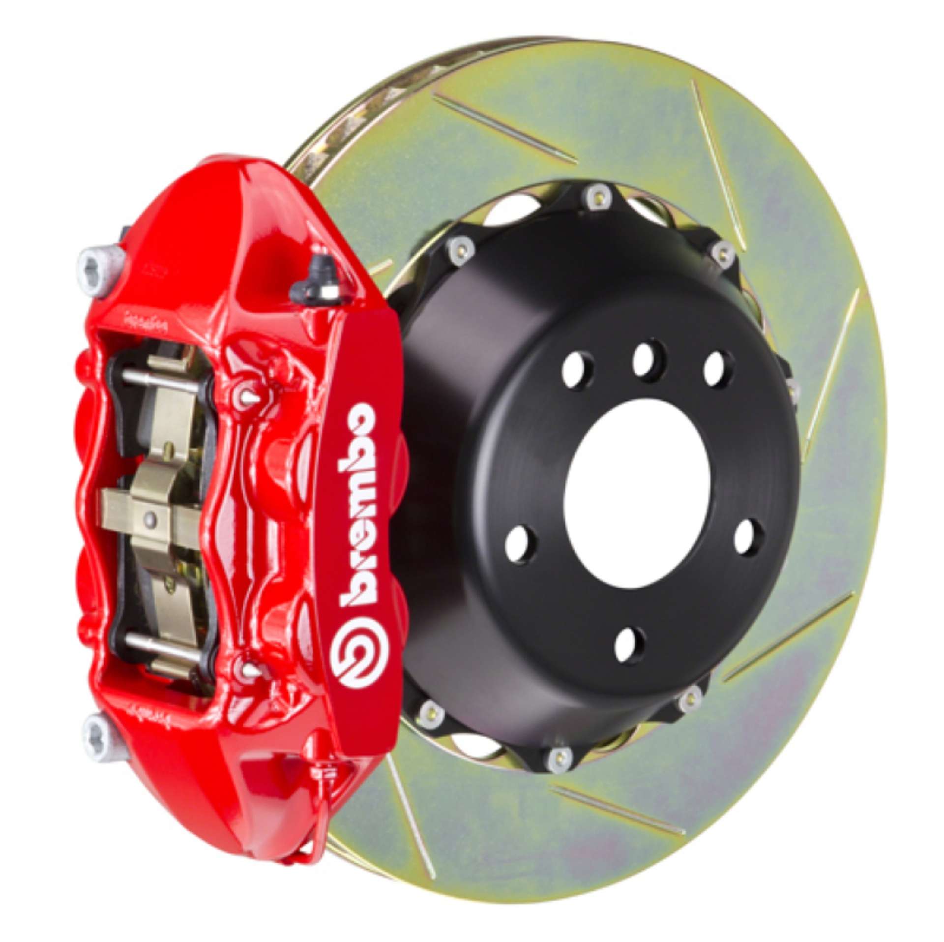 Picture of Brembo SS Rear GT BBK 4 Piston Cast 380x28 2pc Rotor Slotted Type-1-Red