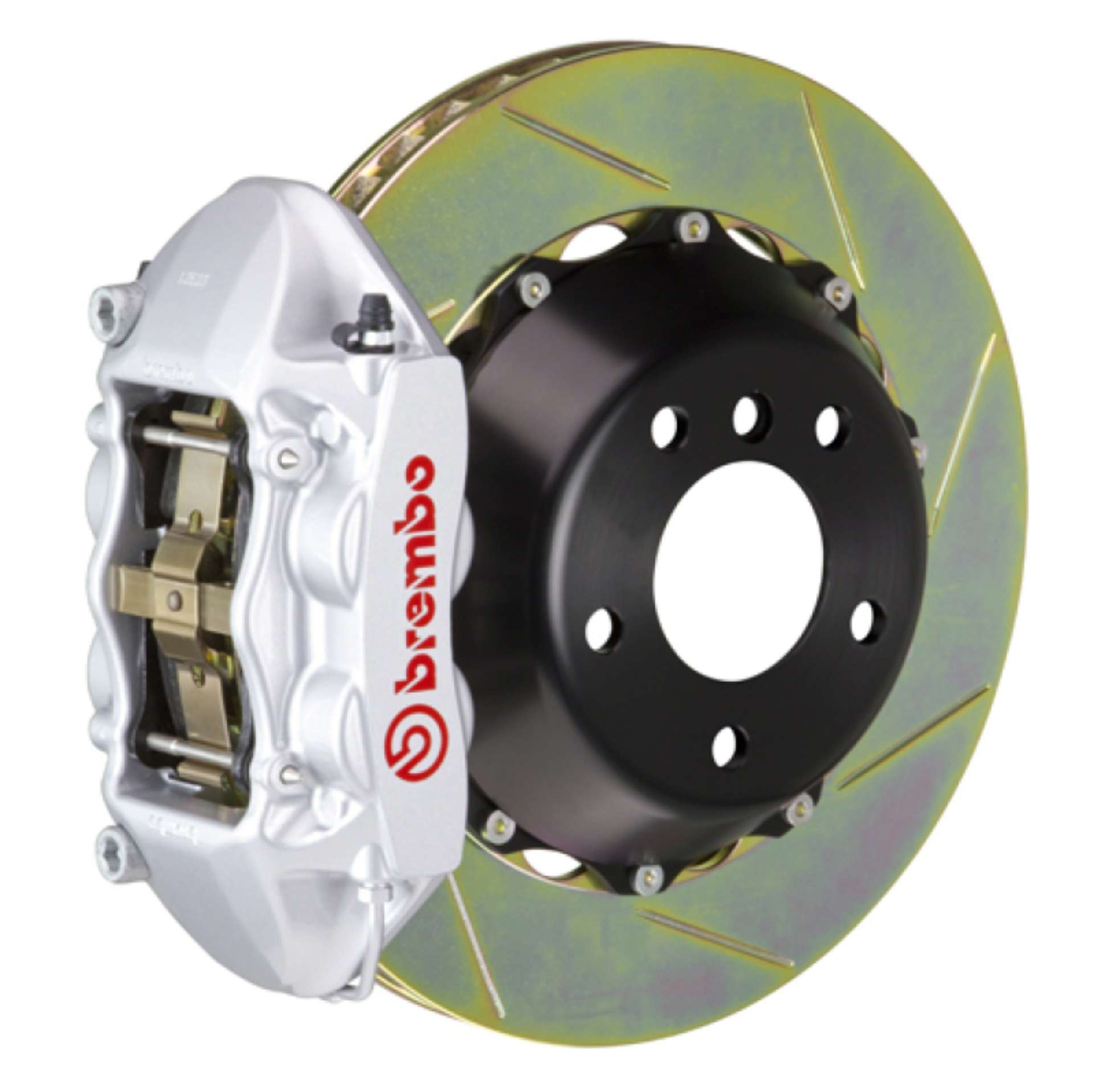 Picture of Brembo SS Rear GT BBK 4 Piston Cast 380x28 2pc Rotor Slotted Type-1-Silver