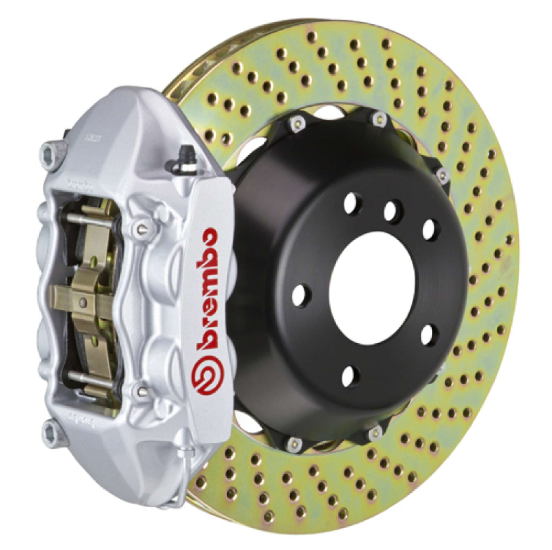 Picture of Brembo 93-98 Supra Rear GT BBK 4 Piston Cast 380x28 2pc Rotor Drilled-Silver