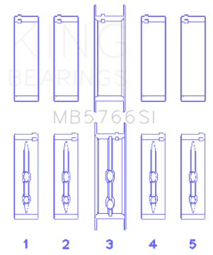 Picture of King GM LS1-2-4-6 Housing Bore +-010 Size STD Main Bearing Set