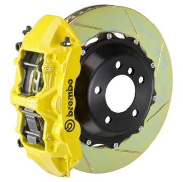 Picture of Brembo 95-99 M3 Front GT BBK 6 Piston Cast 355x32 2pc Rotor Slotted Type1-Yellow