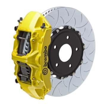 Picture of Brembo 02-21 WRX Front GT BBK 6 Piston Cast 350x34 2pc Rotor Slotted Type3- Yellow