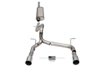 Picture of Corsa 2018-2024 Jeep Wrangler JLU 3-6L 2-75in Sport Cat-Back Exhaust w- American Flag Tips