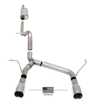 Picture of Corsa 2018-2024 Jeep Wrangler JLU 3-6L 2-75in Sport Cat-Back Exhaust w- American Flag Tips