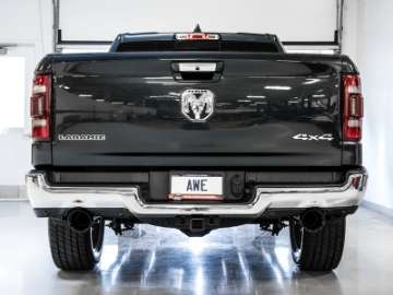 Picture of AWE Tuning 19-21 RAM 1500 5-7L w-Cutouts 0FG Dual Rear Exit Cat-Back Exhaust - Diamond Black Tips