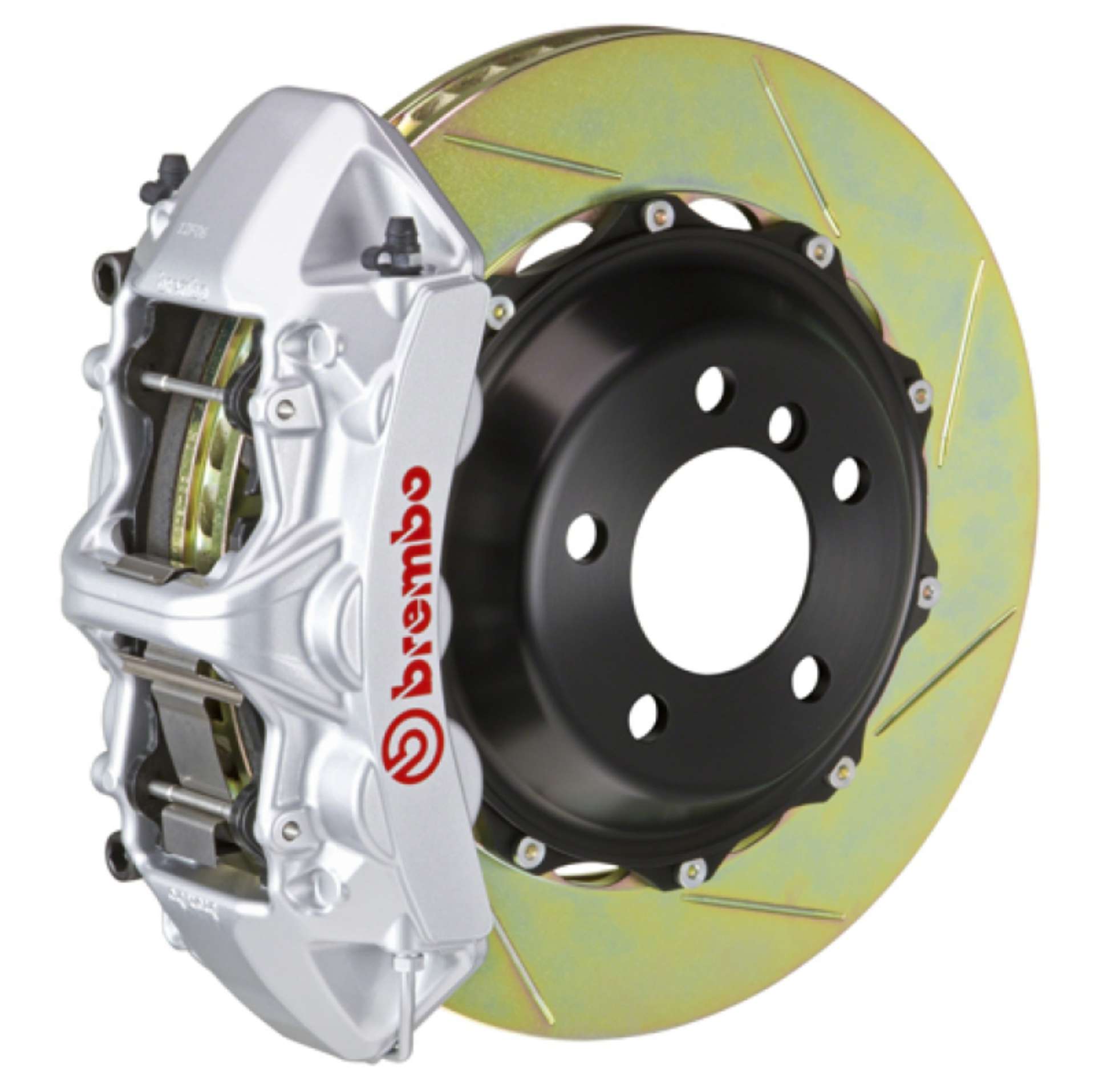 Picture of Brembo 12-14 328i Excl xDrive-M-Sport Brakes Fr GT BBK 6Pist Cast 355x32 2pc Rtr Slot Type1-Silver