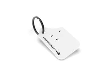 Picture of Rally Armor Mini UR Mud Flap Keychain - White w- Black Logo