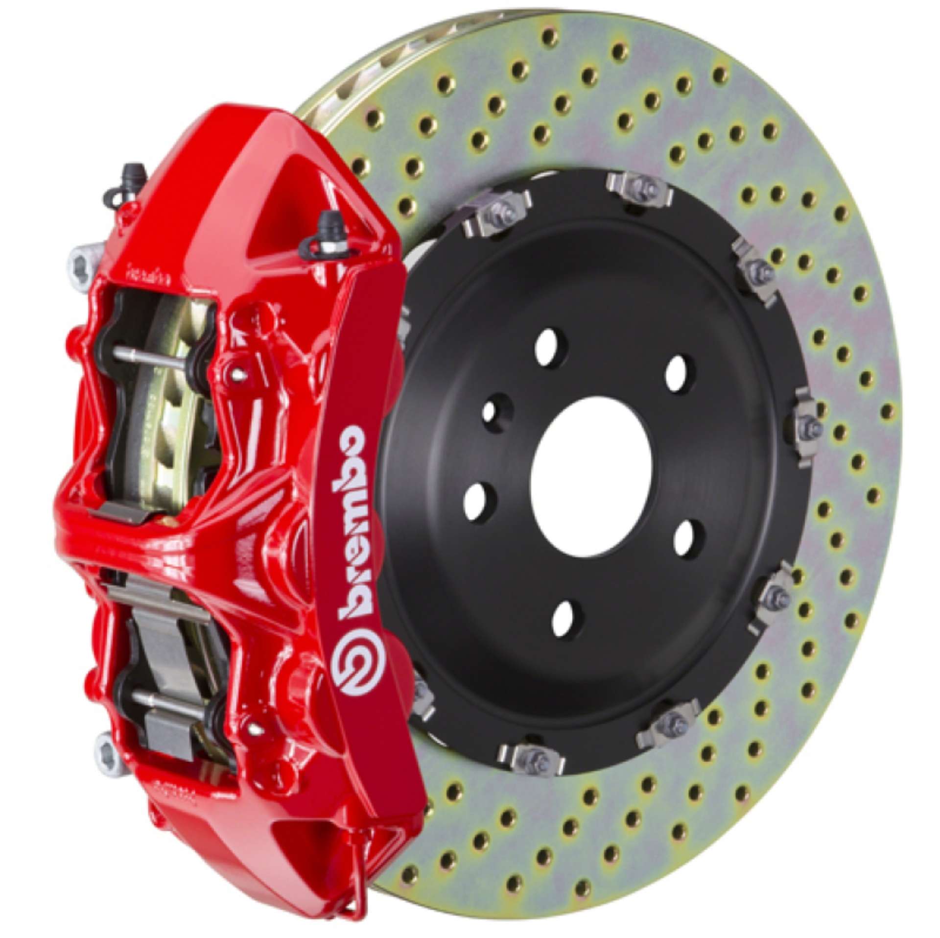 Picture of Brembo 08-13 M3-11-12 1M Front GT BBK 6 Piston Cast 365x34 2pc Rotor Drilled-Red