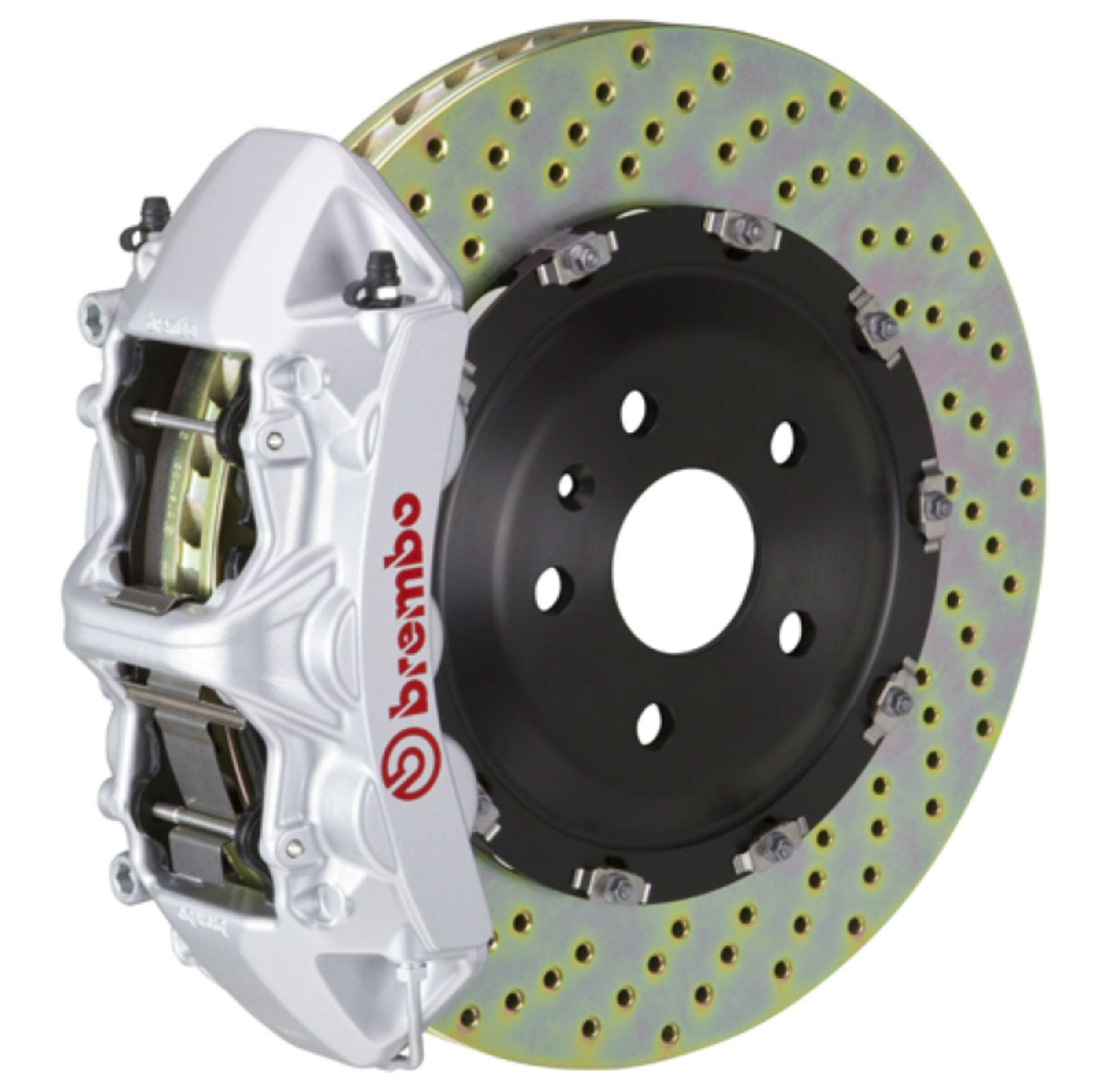 Picture of Brembo 08-13 M3-11-12 1M Front GT BBK 6 Piston Cast 365x34 2pc Rotor Drilled-Silver