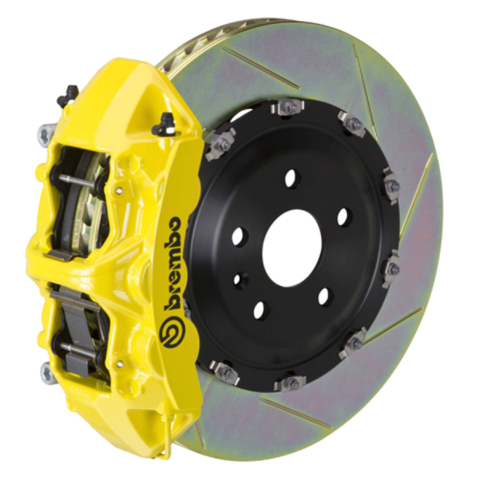 Picture of Brembo 08-13 M3-11-12 1M Front GT BBK 6 Piston Cast 365x34 2pc Rotor Slotted Type1-Yellow