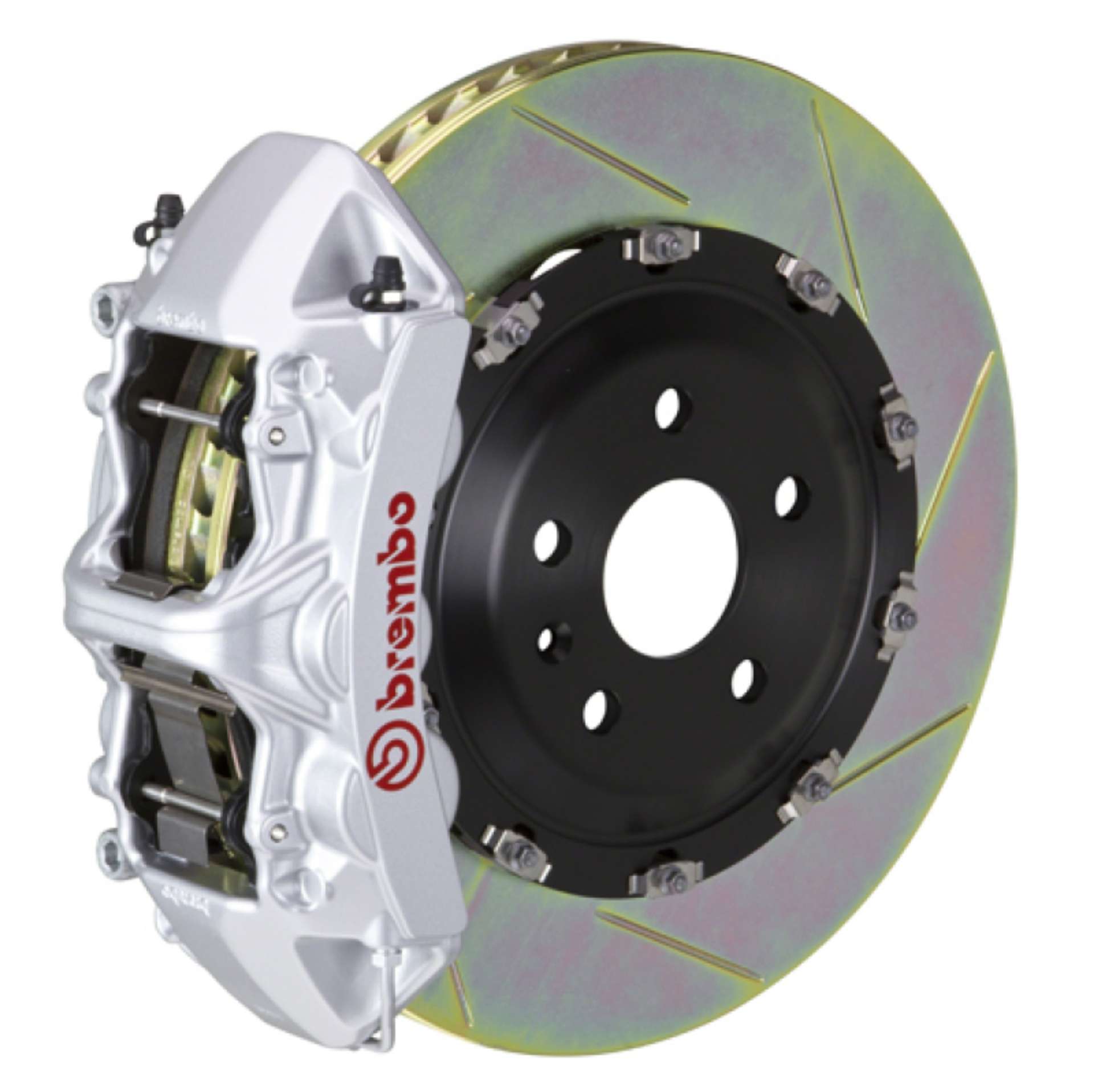 Picture of Brembo 08-13 M3-11-12 1M Front GT BBK 6 Piston Cast 365x34 2pc Rotor Slotted Type1-Silver