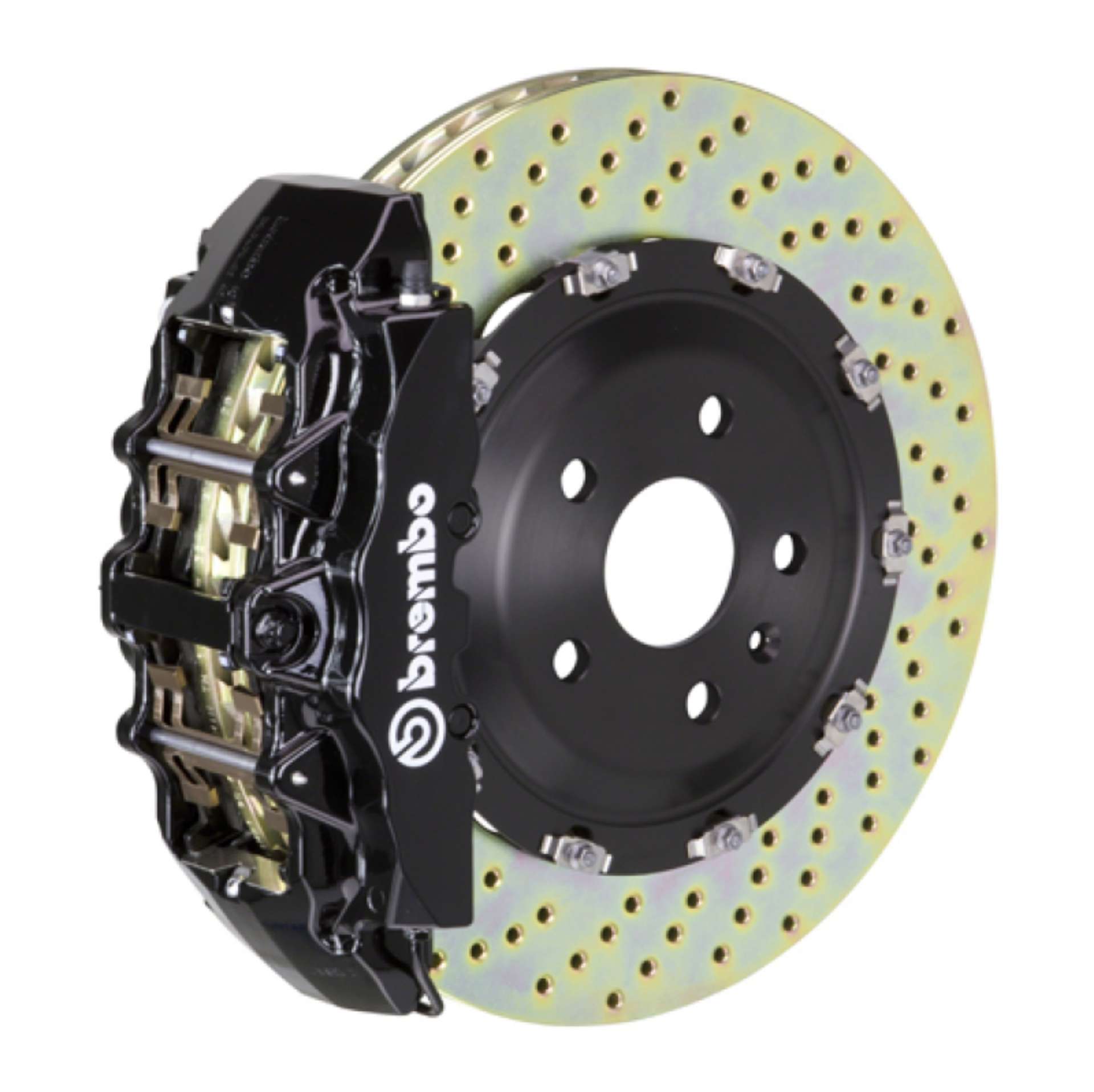 Picture of Brembo 16+ XF Front GT BBK 6 Piston Cast 380x34 2pc Rotor Drilled-Black