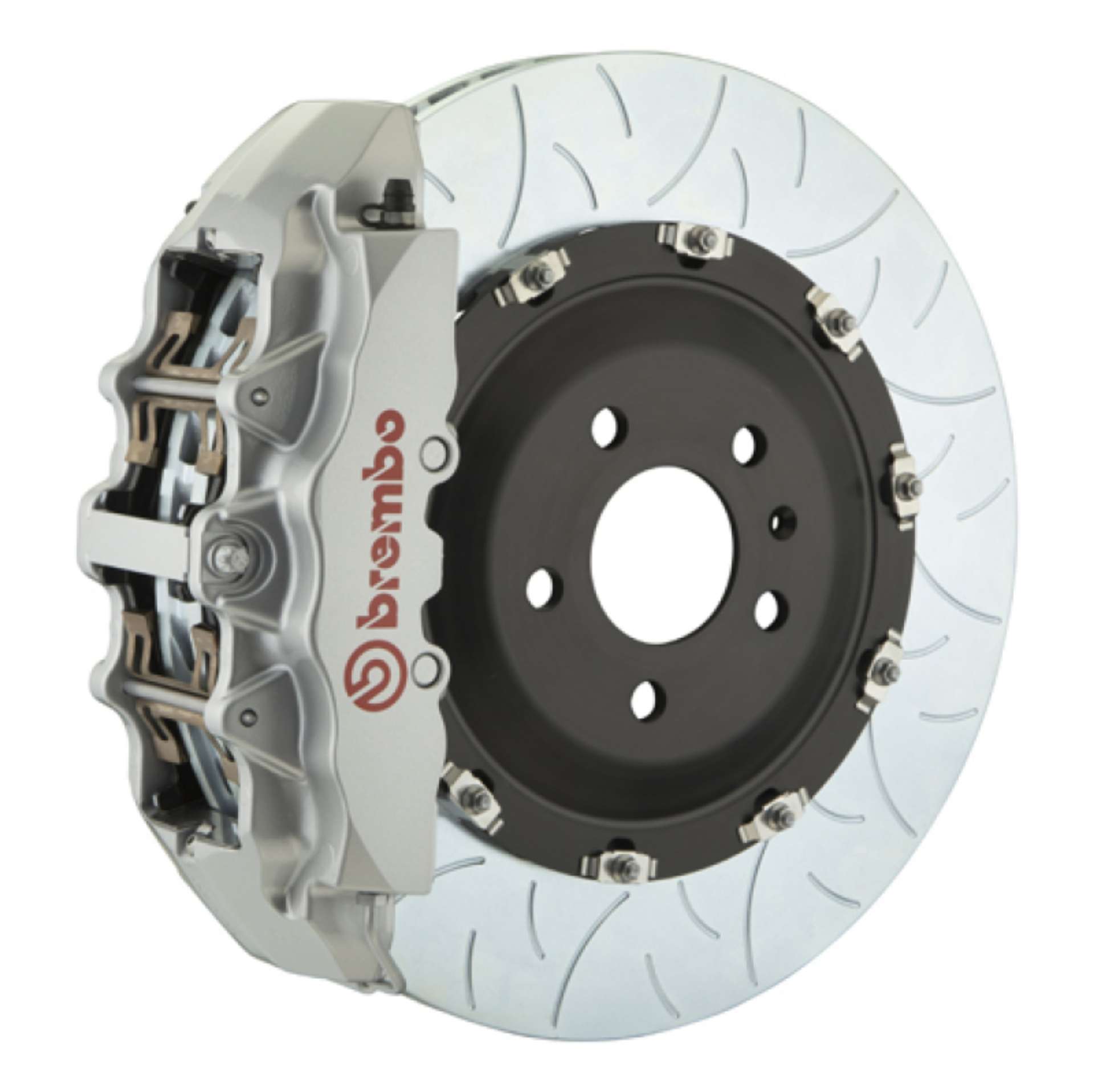 Picture of Brembo 16+ XF Front GT BBK 6 Piston Cast 380x34 2pc Rotor Slotted Type-3-Silver