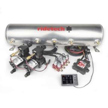 Picture of Ridetech RidePro E5 Air Ride Suspension Control System 5 Gallon Dual Compressor 1-4in Valves