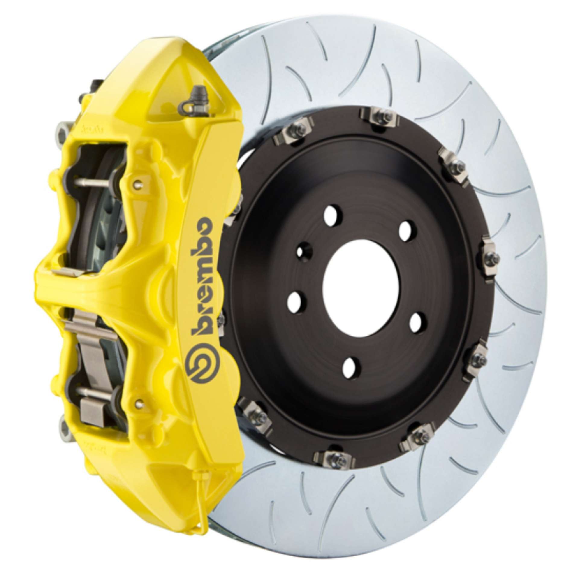 Picture of Brembo 16+ XF Front GT BBK 6 Piston Cast 380x34 2pc Rotor Slotted Type-3- Yellow