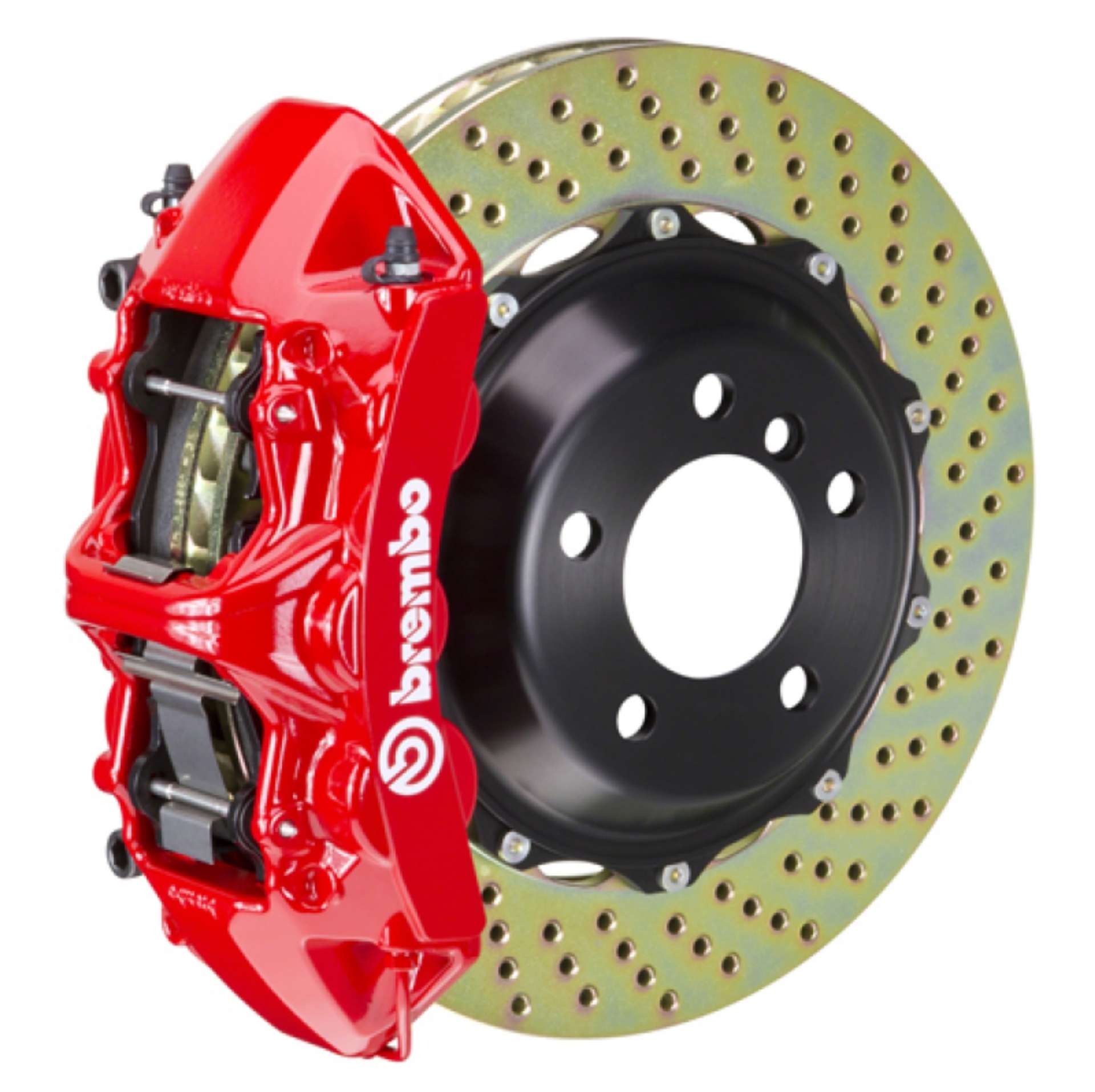 Picture of Brembo 97-04 Corvette C5 Front GT BBK 6 Piston Cast 380x32 2pc Rotor Drilled-Red