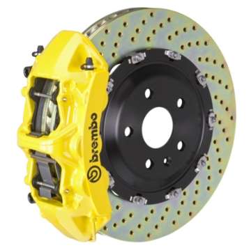 Picture of Brembo 00-03 Z8 E52 Front GT BBK 6 Piston Cast 380x34 2pc Rotor Drilled- Yellow