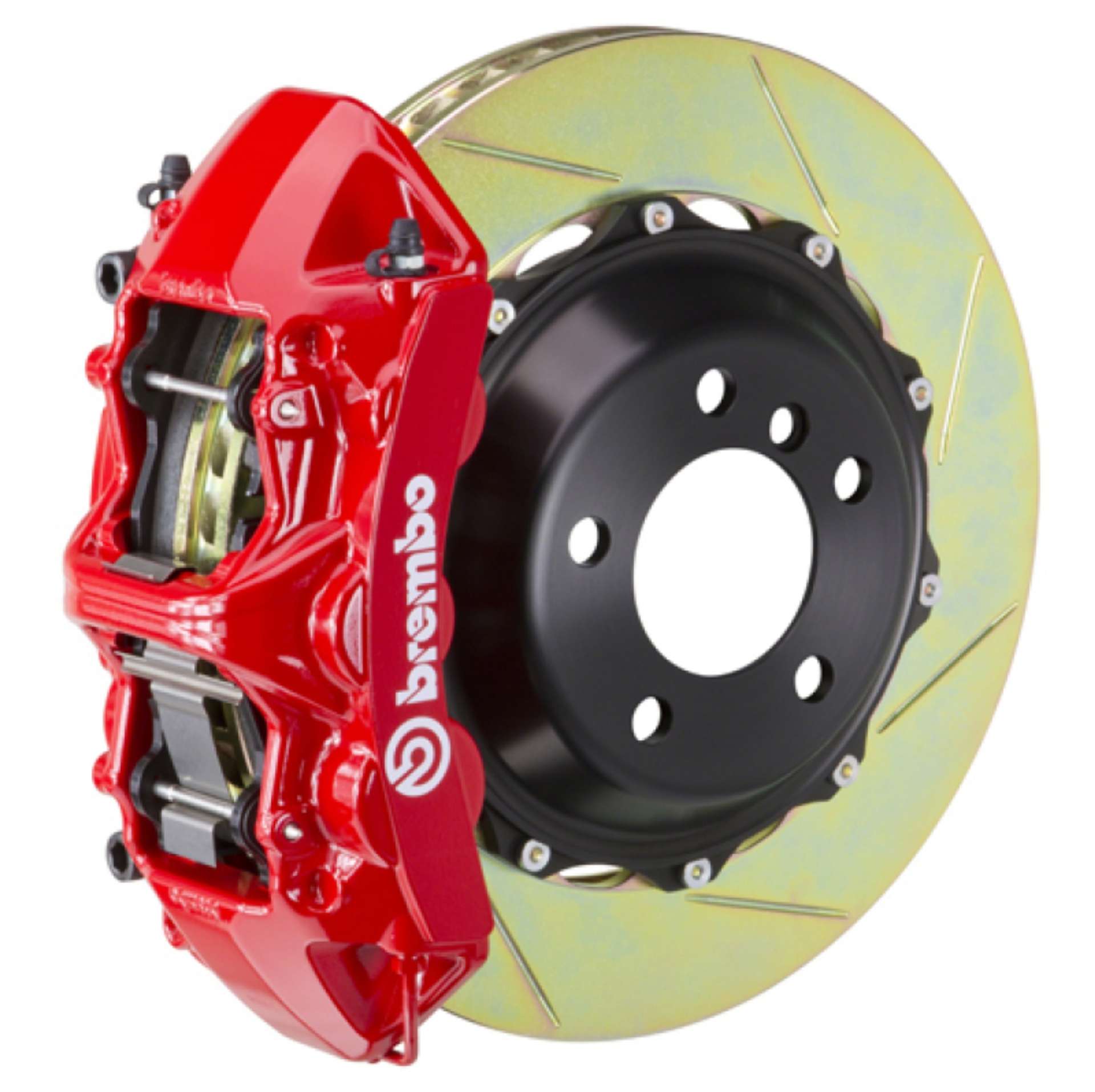 Picture of Brembo 01-06 M3 E46 Front GT BBK 6 Piston Cast 380x32 2pc Rotor Slotted Type1-Red