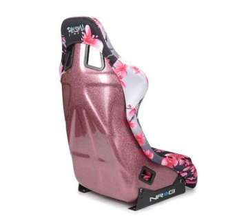 Picture of NRG FRP Bucket Seat PRISMA Japanese Cherry Blossom Edition W- Pink Pearlized Back - Medium