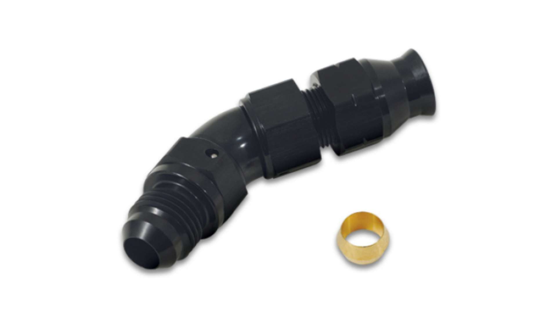 Picture of Vibrant 45 Degree 3-8in Tube to Male -6AN Flare Adapter w- Olive Inserts