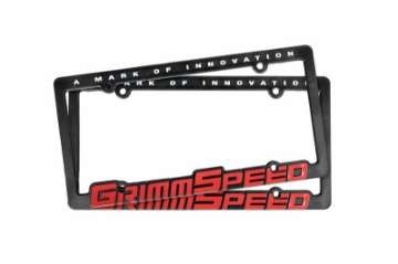 Picture of GrimmSpeed License Plate Frame - GrimmSpeed Red Text Pair