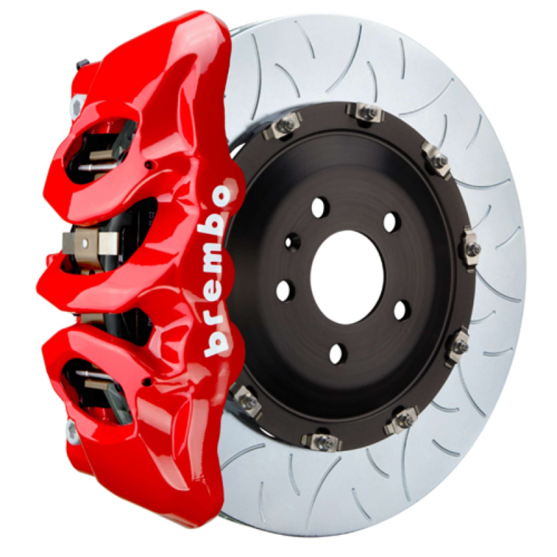 Picture of Brembo 15-19 Volkswagen Golf R Front GT BBK 6 Piston Cast 380x34 2pc Rotor Slotted Type3-Red