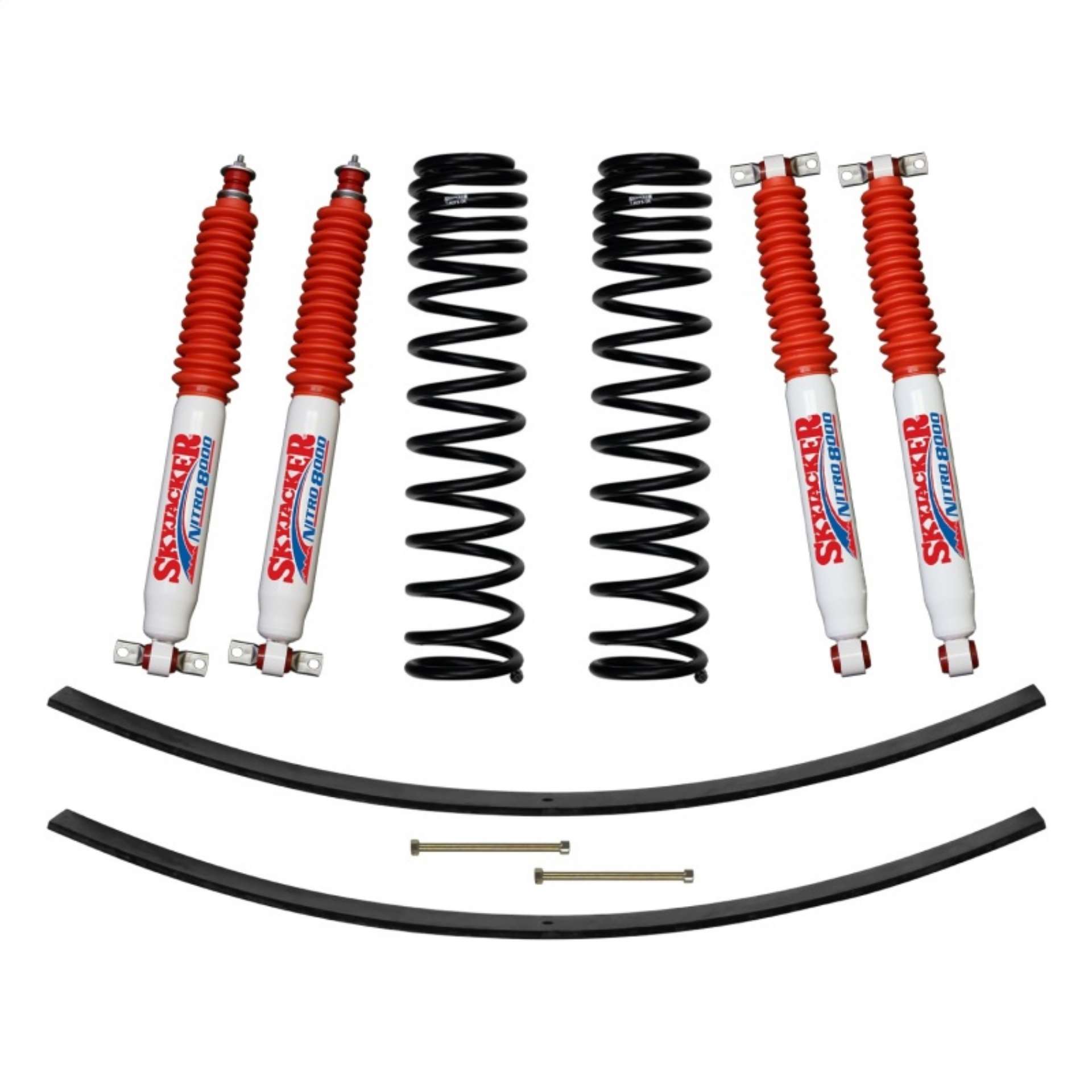 Picture of Skyjacker 84-01 XJ 3in FR D-Rate Long Travel Coil Suspension Kit w-RR Add A Leafs-Nitro 8000 Shocks